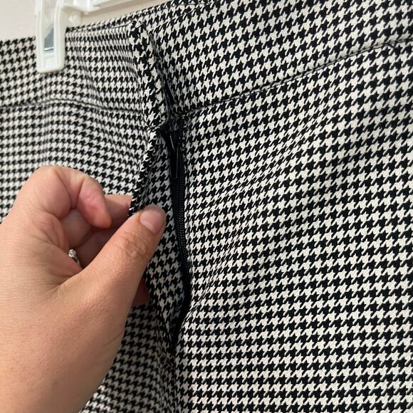 Rachel Zoe Black White Houndstooth Pants Size 10 Slim Ankle Stretch - Picture 5 of 9